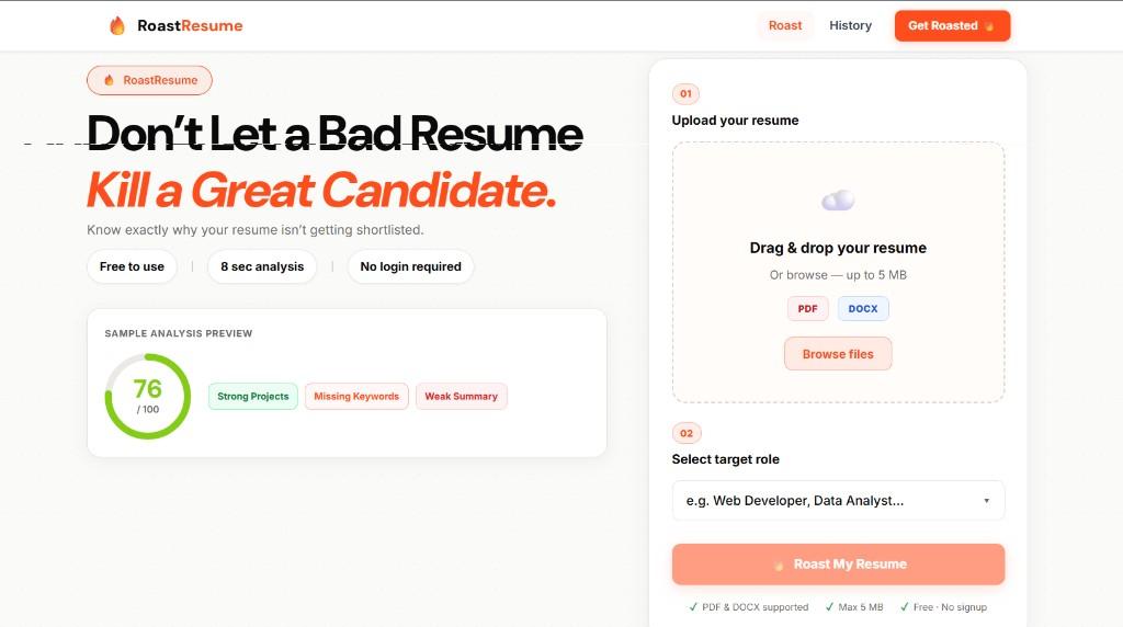 Roast Resume – AI Resume Reviewer